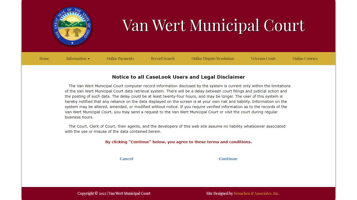 Van Wert Municipal Court - Record Search